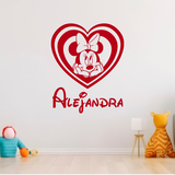 Stickers pour enfants: Coeur Minnie Mouse personnalisé 3