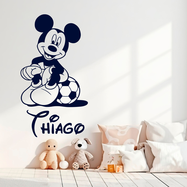Stickers pour enfants: Mickey Mouse Football assis