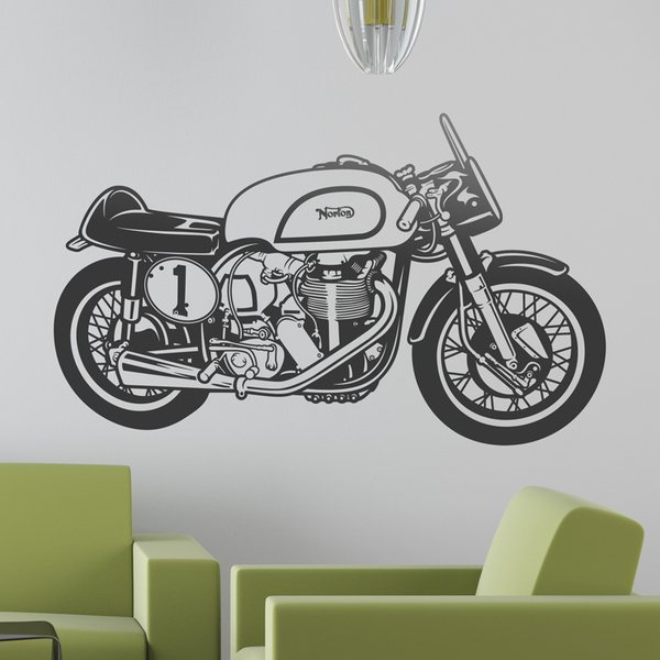 Stickers muraux: Moto classique Norton Manx