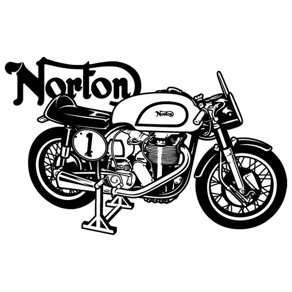 Stickers muraux: Moto classique Norton Manx 30M - 1960