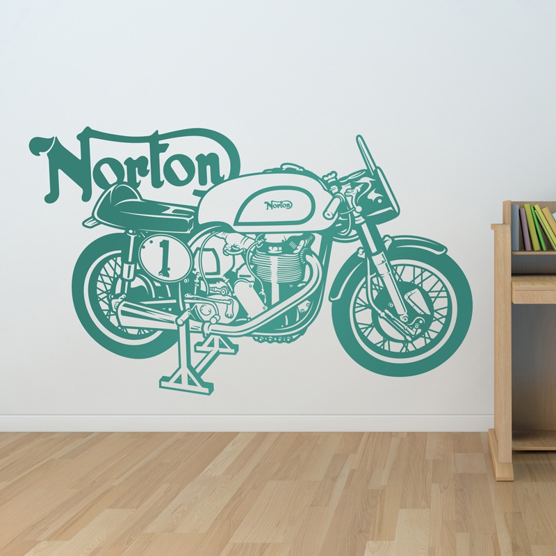 Stickers muraux: Moto classique Norton Manx 30M - 1960