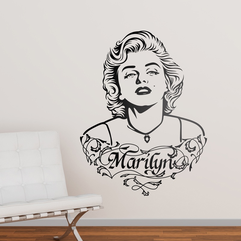 Stickers muraux: Marilyn Monroe Ornements et texte