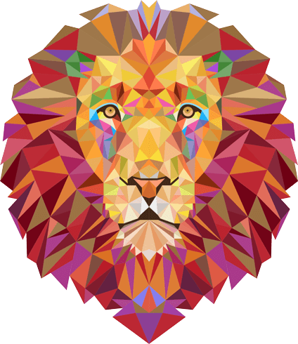 Stickers muraux: Tête de lion origami