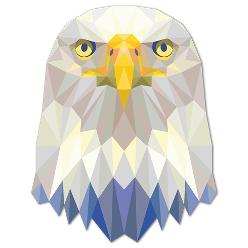 Stickers muraux: Tête de l'Origami Aigle