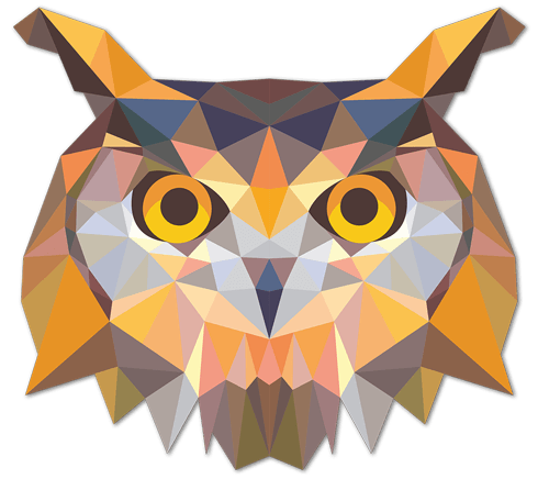 Stickers muraux: Tête de hibou origami