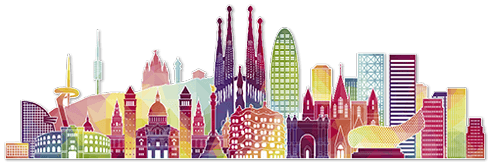 Stickers muraux: Barcelona skyline Couleur
