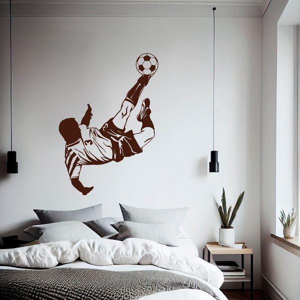 Stickers muraux: Joueur de football faisant une Bicyclette