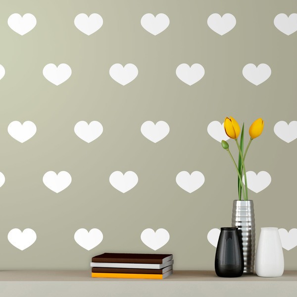 Stickers muraux: Kit 9 stickers coeurs