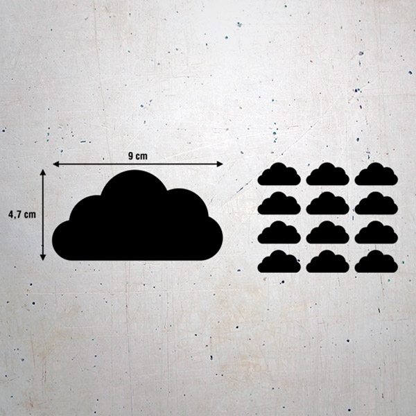 Stickers muraux: Kit de 12 nuages de vinyle