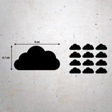 Stickers muraux: Kit de 12 nuages de vinyle 3