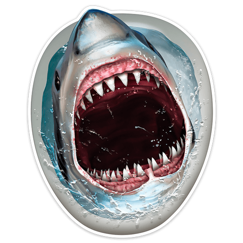 Stickers muraux: Requin qui sort de la cuvette des toilettes