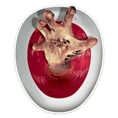 Stickers muraux: Zombie main sortant des toilettes