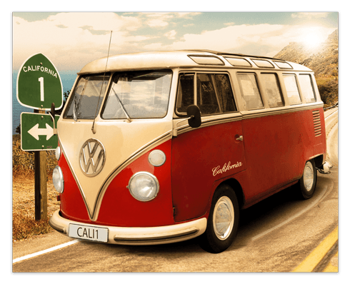 Stickers muraux: Poster adhésif Volkswagen van Californie