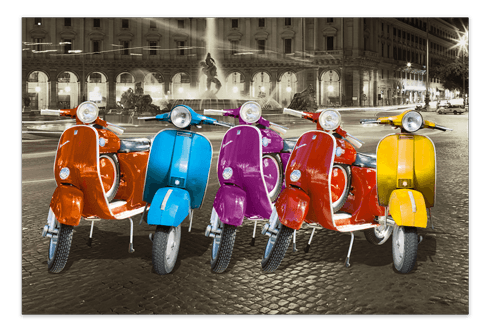 Stickers muraux: 5 Vespas à Rome