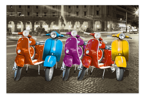 Stickers muraux: Poster adhésif 5 Vespas à Rome