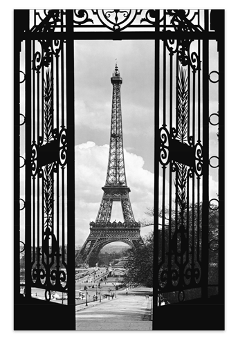 Stickers muraux: Poster adhésif porte et tour Eiffel