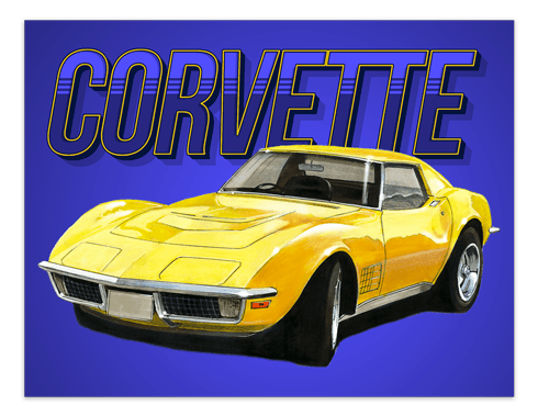 Stickers muraux: Poster adhésif Corvette C3