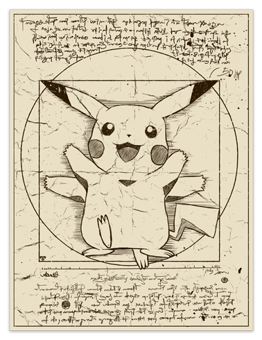 Stickers muraux: Poster adhésif Pikachu Vitruvio