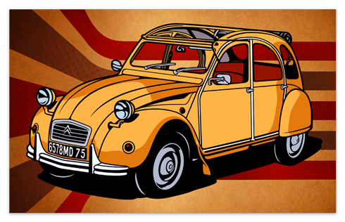 Stickers muraux: Poster adhésif Citroën 2CV