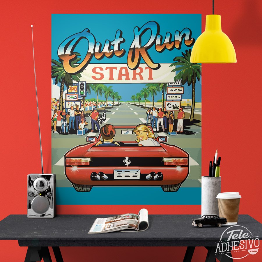 Stickers muraux: Poster adhésif Out Run Arcade
