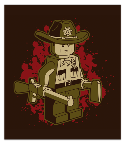 Stickers muraux: Poster adhésif Rick Grimes Lego
