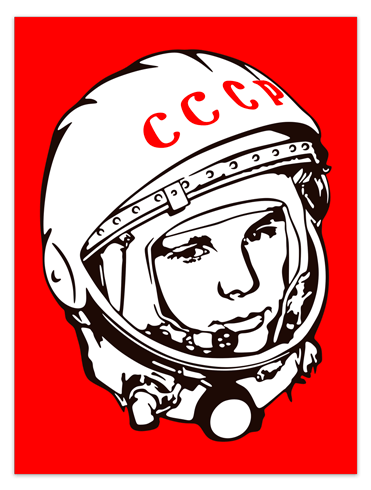 Stickers muraux: Poster adhésif Astronaute Yuri Gagarin