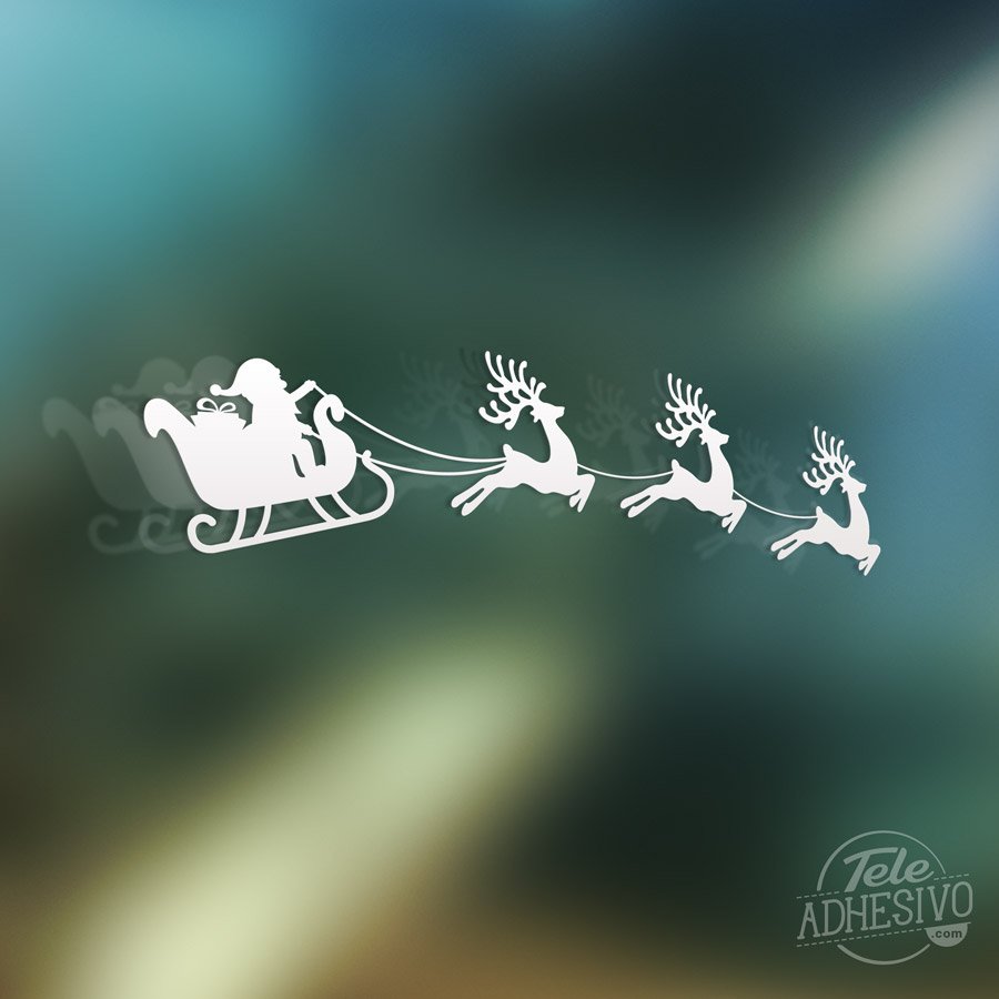 Stickers muraux: Père Noël et son traîneau