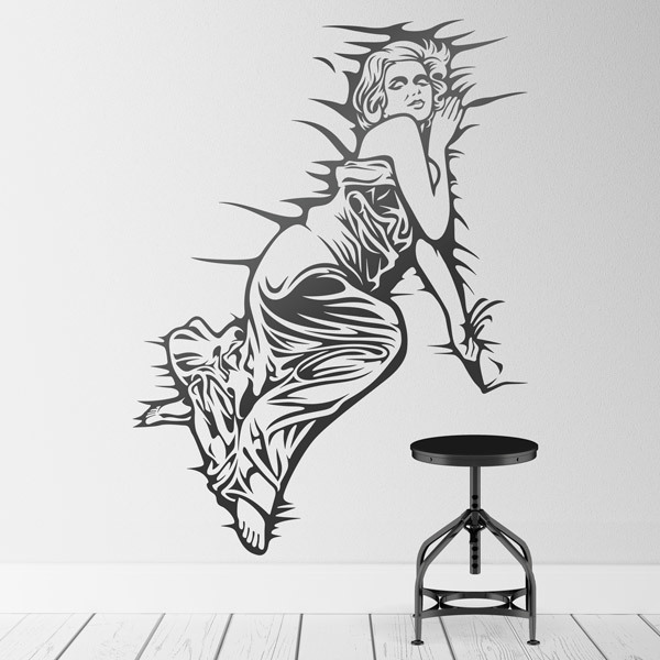 Stickers muraux: Marilyn Monroe entre les feuilles