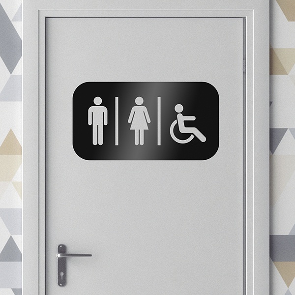 Stickers muraux: Icônes de WC sanitaires rectangulaire