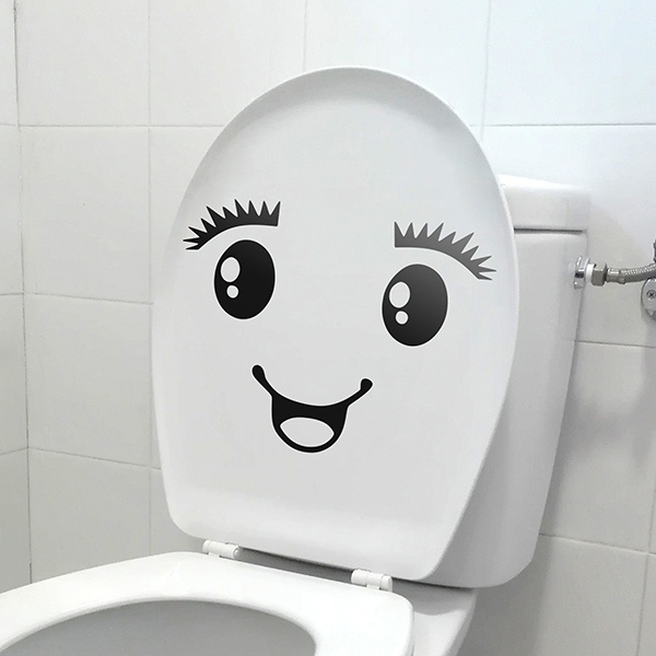 Sticker muraux toilettes WC Smile
