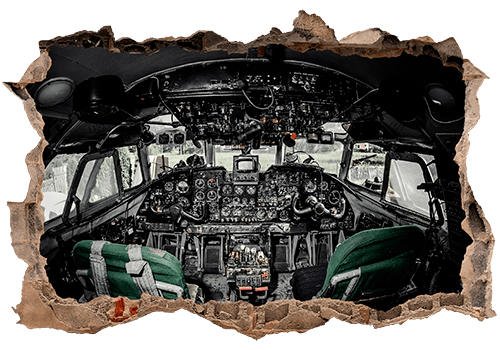 Stickers muraux: Trou Avion Cockpit