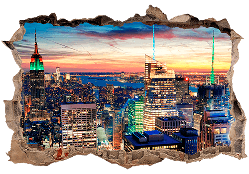Stickers muraux: Trou Nueva York nuit