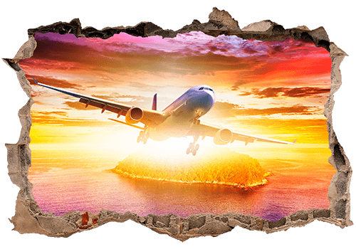 Stickers muraux: Trou Avion de ligne