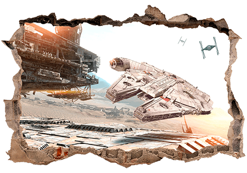 Stickers muraux: Trou Millennium Falcon Star Wars