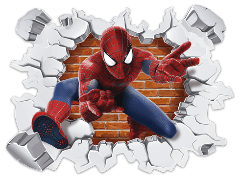 Stickers pour enfants: Trou dans le mur Spiderman