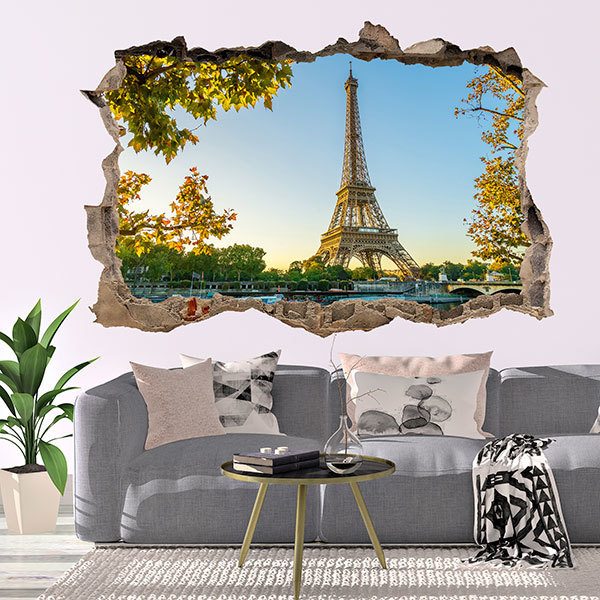 Stickers muraux: Trou Tour Eiffel