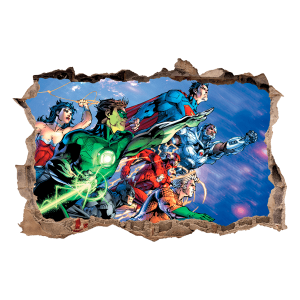 Stickers muraux: Sticker mural Trou BD de super-héros
