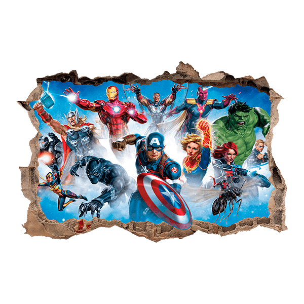 Stickers muraux: Sticker mural Trou Personnages d'Avengers