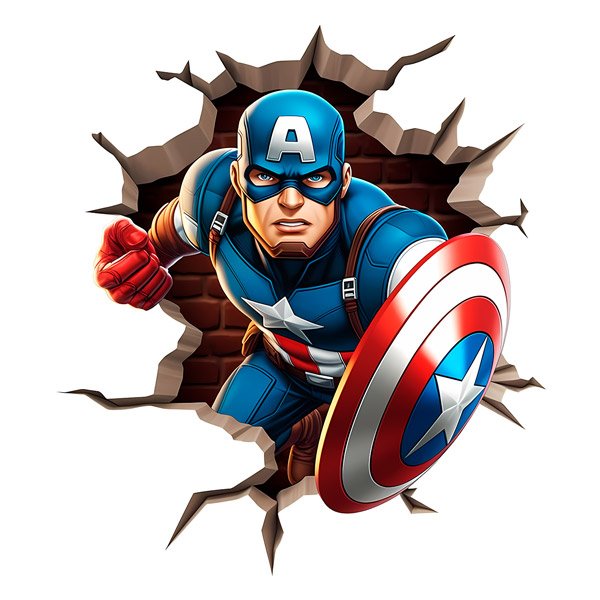 Stickers pour enfants: Captain America en action