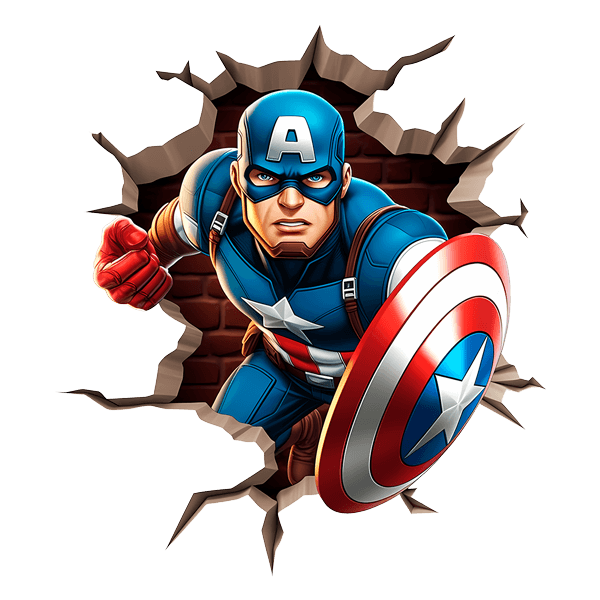 Stickers pour enfants: Captain America en action
