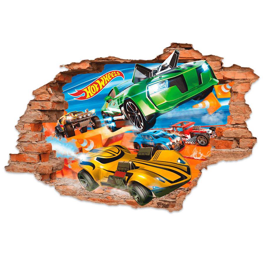 Stickers pour enfants: Trou dans le mur Hot Wheels