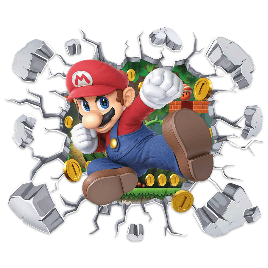 Stickers pour enfants: Trou dans le mur Super Mario