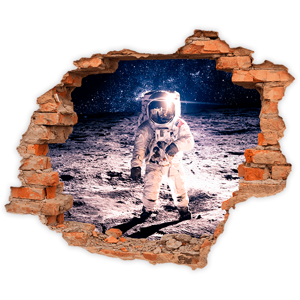 Stickers muraux: Trou Astronaute sur la lune