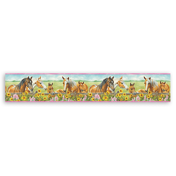 Stickers muraux: Frise murale chevaux