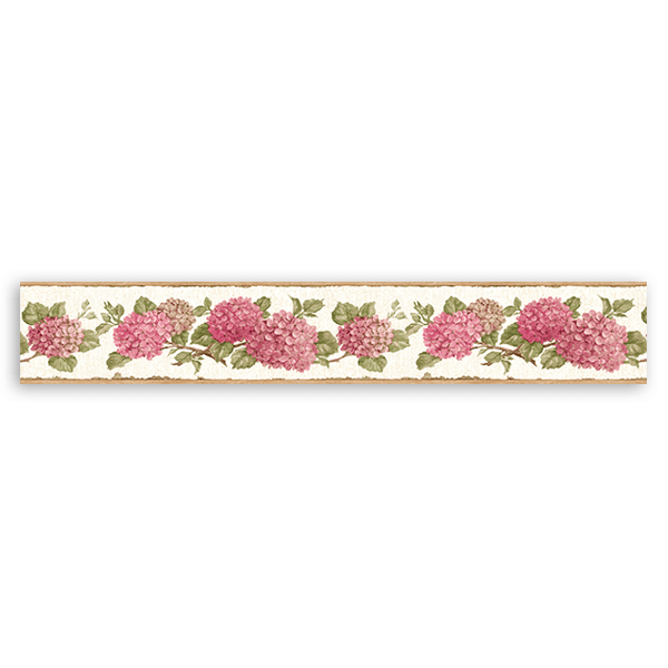 Stickers muraux: Frise murale hortensia