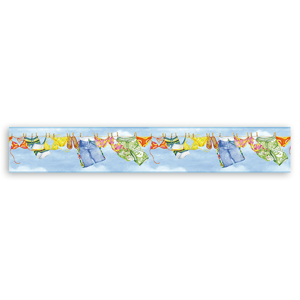 Stickers muraux: Frise murale Vêtements suspendus