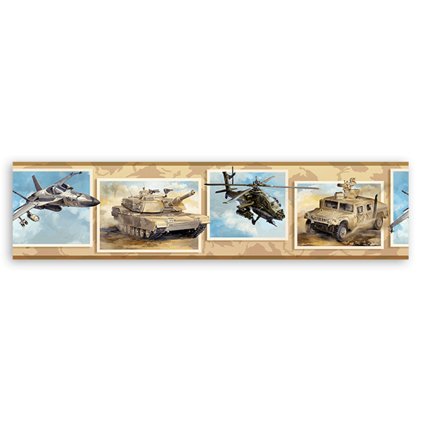 Stickers muraux: Frise murale véhicules de l'armée