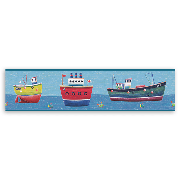 Stickers muraux: Frise murale Petits bateaux