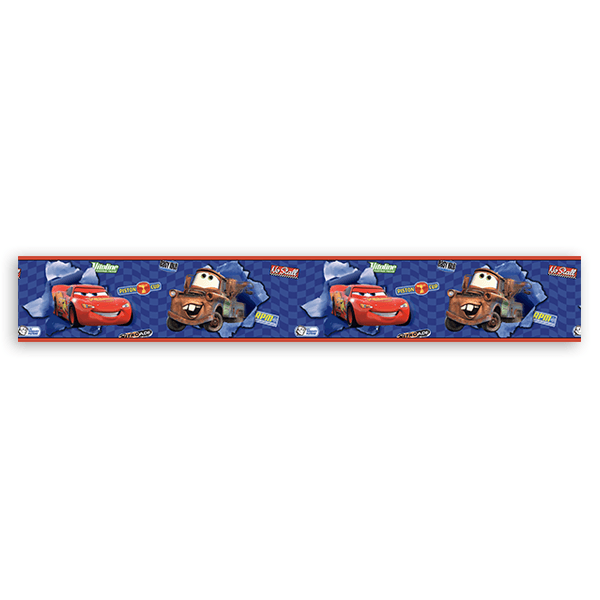 Stickers pour enfants: Frise murale McQueen & Tow Mater (Voitures)