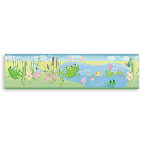Stickers pour enfants: Frise murale pour enfants Étang de Grenouilles